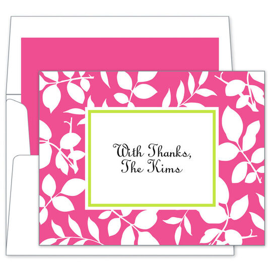 Raspberry Silo Leaves Folded Note Cards